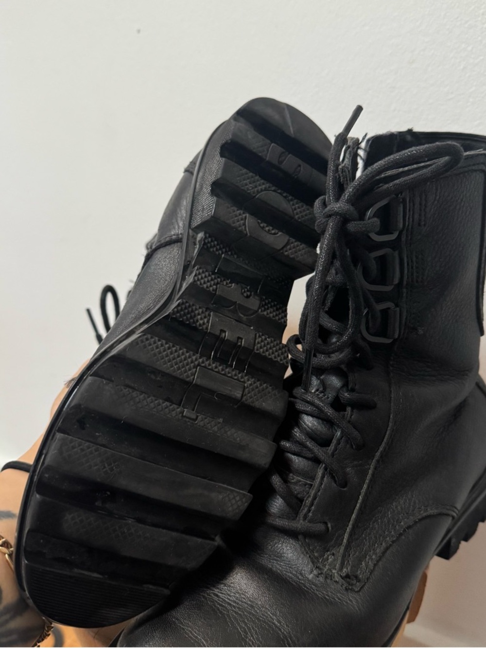 SORELS Phoenix Black Leather Combat Lace-Up Boots size 7 - Picture 14 of 16
